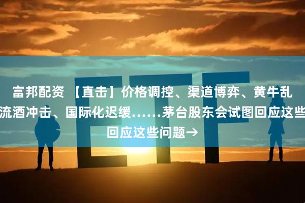 富邦配资 【直击】价格调控、渠道博弈、黄牛乱象、回流酒冲击、国际化迟缓……茅台股东会试图回应这些问题→