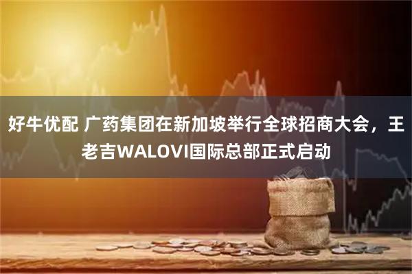 好牛优配 广药集团在新加坡举行全球招商大会，王老吉WALOVI国际总部正式启动
